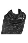 GFM Écharpe imprimée notes de musique ou pashmina – Taille L ou M – Doux, Mup2-klbh-noir gris, L