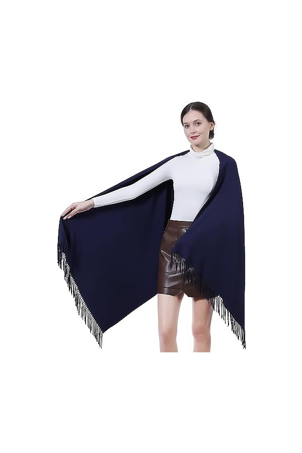 Écharpes et écharpes pashmina chaudes pour femmes, Silky Solid Soft Large Épais écharpes pour mariage, hiver, festival, Noir 