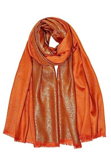 Gragengs Châles et écharpes pashmina métalliques scintillantes pour femme - Longue écharpe de fête - Couleur unie - Deux tons