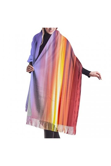 Écharpe en cachemire imprimé crépuscule – Châle pashmina pour femme, écharpes dhiver pour femme, grand emballage, cadeaux po