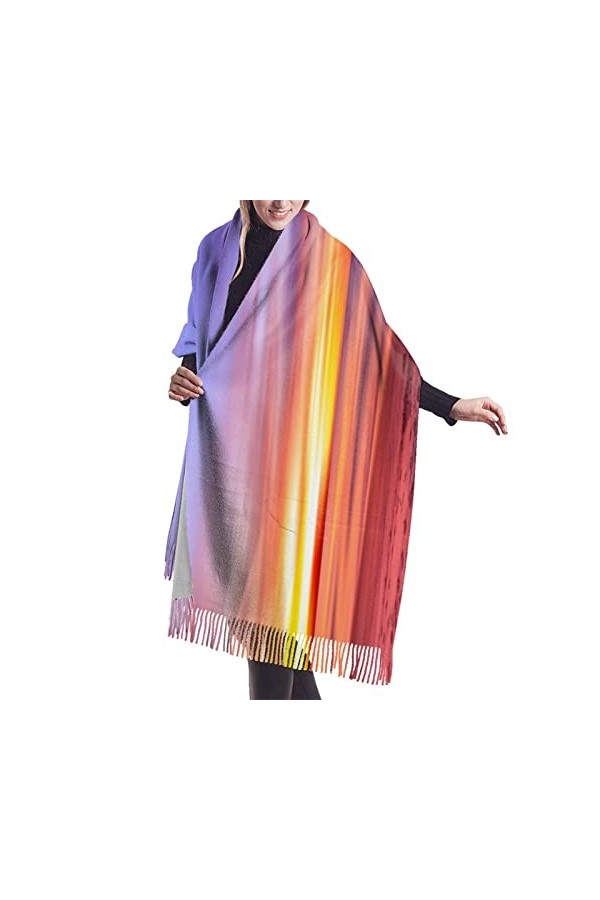 Écharpe en cachemire imprimé crépuscule – Châle pashmina pour femme, écharpes dhiver pour femme, grand emballage, cadeaux po