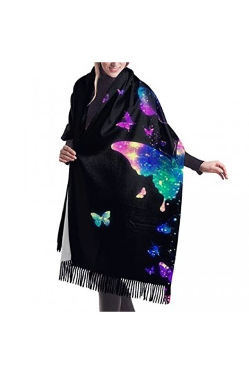 Écharpe en cachemire imprimé papillon – Châle pashmina pour femme, écharpes dhiver pour femme, grand emballage, cadeaux pour