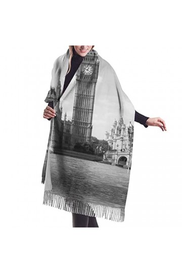 Écharpe en cachemire imprimé Londres – Châle pashmina pour femme, écharpes dhiver pour femme, grand emballage, cadeaux pour 
