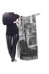 Écharpe en cachemire imprimé Seaside City – Châle pashmina pour femme, écharpe dhiver pour femme, grand emballage, cadeaux p
