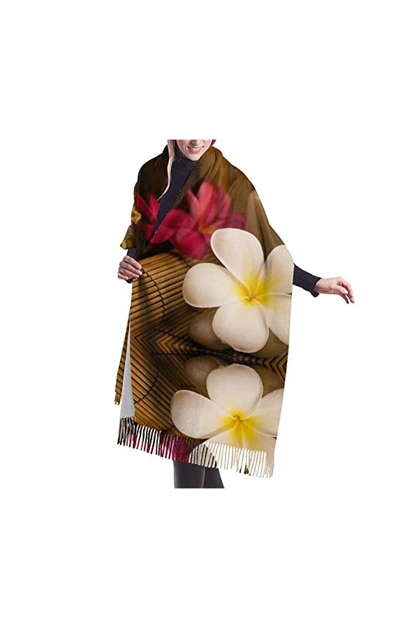 Écharpe en cachemire imprimé bougies aromatiques – Châle pashmina pour femme, écharpe dhiver pour femme, grand emballage, ca