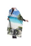 Écharpe blanche en cachemire imprimé plage – Châle pashmina pour femme, écharpe dhiver pour femme, grand emballage, cadeaux 