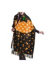 Écharpe en cachemire imprimé citrouille dHalloween – Châle pashmina pour femme, écharpe dhiver pour femme, grand emballage,