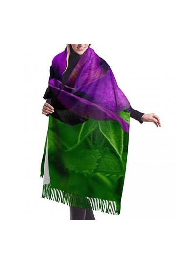 Foulard en cachemire avec imprimé rose violette – Châle pashmina pour femme, écharpe dhiver pour femme, grand emballage, cad