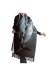 Superbe écharpe en cachemire avec imprimé requin blanc – Châle pashmina pour femme, écharpe dhiver pour femme, grand emballa