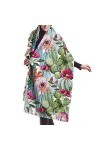 Foulard en cachemire avec imprimé cactus et rose succulente – Châle pashmina pour femme, écharpe dhiver pour femme, grand em