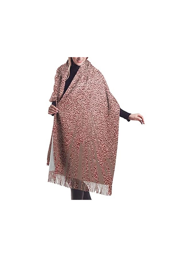 Écharpe en cachemire rose doré avec imprimé rose – Châle pashmina pour femme, écharpe dhiver pour femme, grand emballage, ca