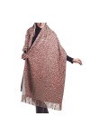 Écharpe en cachemire rose doré avec imprimé rose – Châle pashmina pour femme, écharpe dhiver pour femme, grand emballage, ca