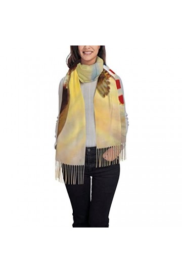 OPSREY Écharpe à franges imprimée à corde davocat Pashmina Sentiment Châle Hiver Chaud Écharpe, Cerf animal., taille unique