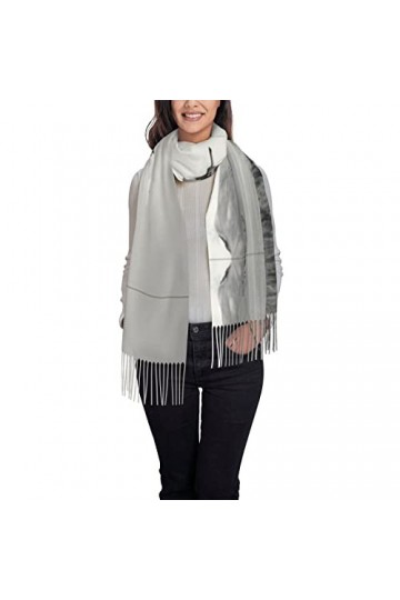 OPSREY Jeunes Pingouins Avec Neige Imprimé Pompon Écharpe Pashmina Sentiment Châle Hiver Chaud Écharpe, Planche de surf, tail