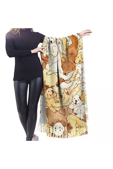 Écharpe en cachemire imprimé chien – Châle pashmina pour femme, écharpe dhiver pour femme, grand emballage, cadeaux pour fem