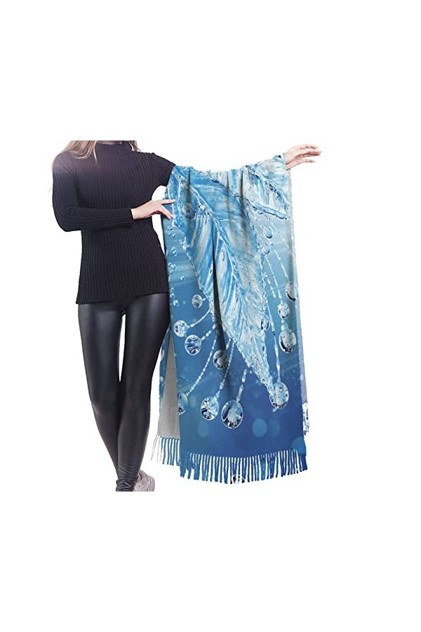 Écharpe en cachemire imprimé océan – Châle pashmina pour femme, écharpes dhiver pour femme, grand emballage, cadeaux pour fe