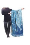 Écharpe en cachemire imprimé océan – Châle pashmina pour femme, écharpes dhiver pour femme, grand emballage, cadeaux pour fe