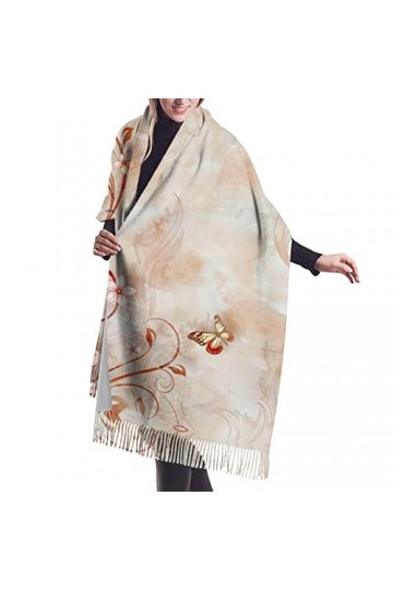 Écharpe en cachemire imprimé floral – Châle pashmina pour femme, écharpes dhiver pour femme, grand emballage, cadeaux pour f