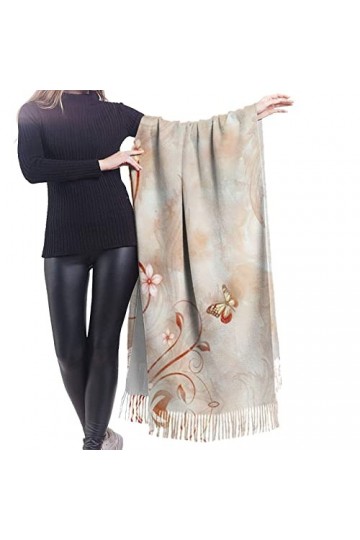 Écharpe en cachemire imprimé floral – Châle pashmina pour femme, écharpes dhiver pour femme, grand emballage, cadeaux pour f