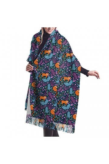Écharpe en cachemire imprimé chat – Châle pashmina pour femme, écharpe dhiver pour femme, grand emballage, cadeaux pour femm