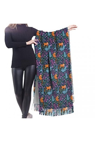Écharpe en cachemire imprimé chat – Châle pashmina pour femme, écharpe dhiver pour femme, grand emballage, cadeaux pour femm