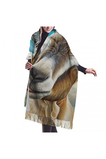 Écharpe en cachemire imprimé mouton bleu – Châle pashmina pour femme, écharpe dhiver pour femme, grand emballage, cadeaux po