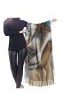 Écharpe en cachemire imprimé mouton bleu – Châle pashmina pour femme, écharpe dhiver pour femme, grand emballage, cadeaux po