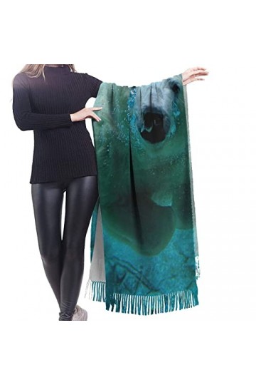 Écharpe en cachemire imprimé animal mignon – Châle pashmina pour femme, écharpe dhiver pour femme, grand emballage, cadeaux 