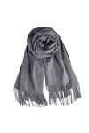 Qbsms Écharpe pashmina pour femme Grande taille - Gris - Taille unique