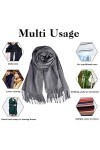 Qbsms Écharpe pashmina pour femme Grande taille - Gris - Taille unique