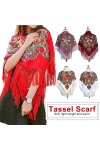 Turbobm Écharpe carrée Coton Longue écharpe Vintage Folk-Custom Printemps Hiver Châle Femmes Floural Femme Pashmina Cape Écha