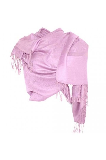 Silver Fever Écharpe en jacquard cachemire pashmina, Lilas doux., Large