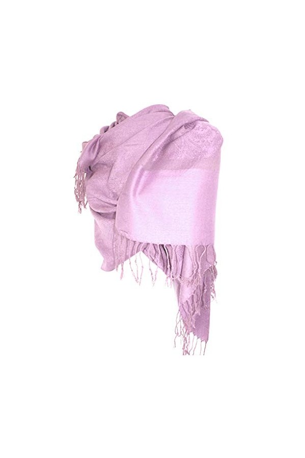 Silver Fever Écharpe en jacquard cachemire pashmina, Lilas doux., Large