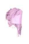 Silver Fever Écharpe en jacquard cachemire pashmina, Lilas doux., Large