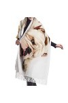 LWFYT Châledesigner Pashmina pour Les Femmes Drôle Triste Chien Couverture Cachemire Châle Soirée Mexicaine Foulards Mariage 