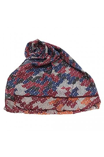 Gm By Gai Mattiolo Écharpe pour femme Pashmina avec motif ourlé, sans mousse, en polyester, 180 x 90 cm, bleu