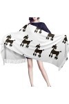 Pancho Femme Chiccouverture De Châle en Laine en Peluche Chiot Animal Noir pour Les Femmes Designer Mexicain Pashmina Mode Ma