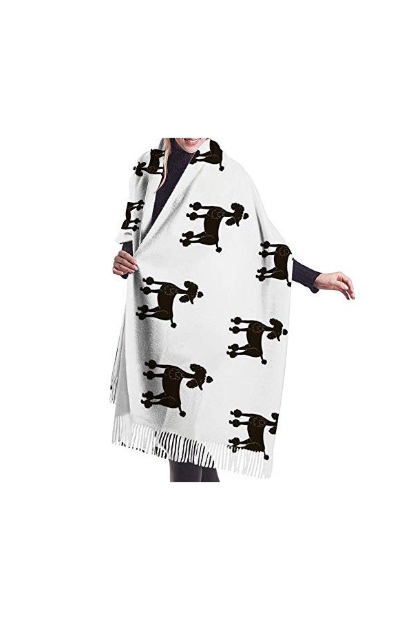 Pancho Femme Chiccouverture De Châle en Laine en Peluche Chiot Animal Noir pour Les Femmes Designer Mexicain Pashmina Mode Ma