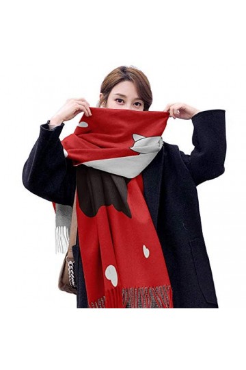 LWFYT Pancho Femme Chicécharpe en Cachemire Femmes Minces Châles De La Saint-Valentin pour Chats Et Couples Vue Arrière Châle