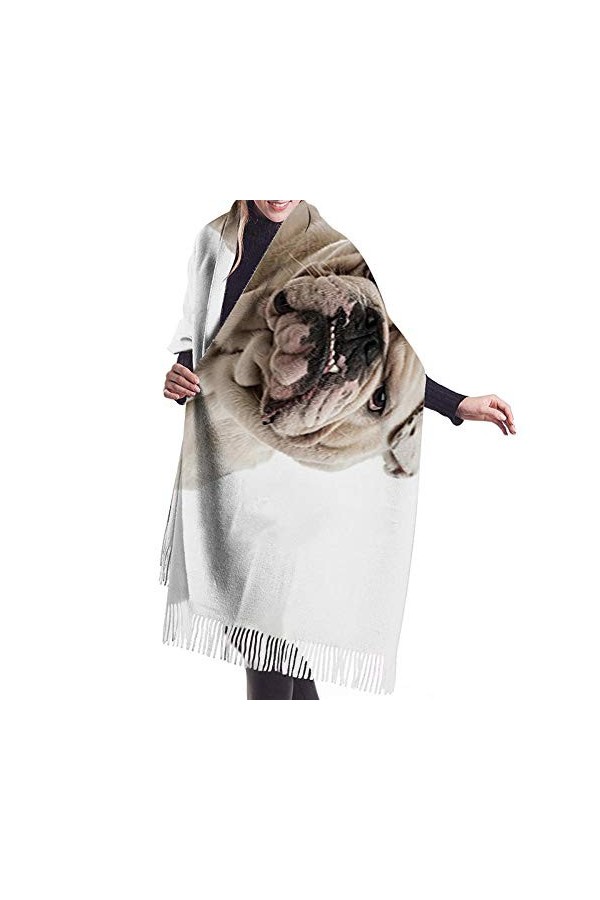 Pancho Femme Chicchâle Isolé Shar Pei Chien Visage Britannique Couverture pour Animaux De Compagnie pour Les Femmes Cachemire