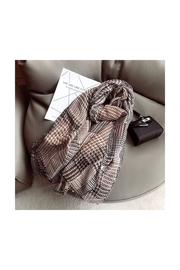 WYCSDD Géométrique Zebra Fringe Viscose Châle Écharpe Lady Soft Wraps Pashmina Stole Hijab 180 * 90Cm,01