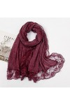 WYCSDD Dentelle Unie Perles Florales Patchwork Viscose Écharpe Dame Broder Châles Et Wraps Pashmina Étole Foulard Hijab, 04