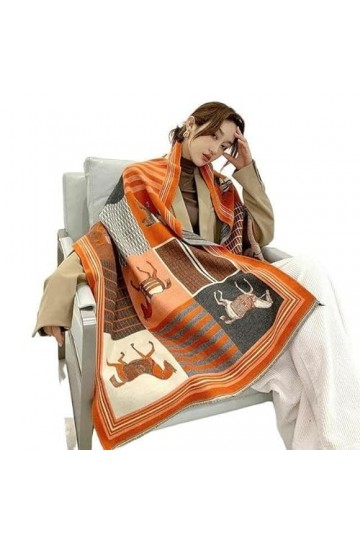 BORATO Cache Cou Écarpe En Cachemire DHiver Design Des Conceptions De Chevaux Couvertures De Pashmina-Wy-Y06-1