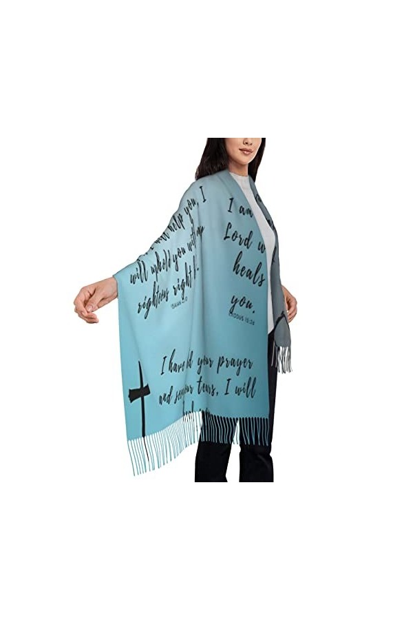Châle de prière écharpe pashmina châle inspirant religieux guérison chrétienne pasteur cadeau dappréciation, multicolore, La