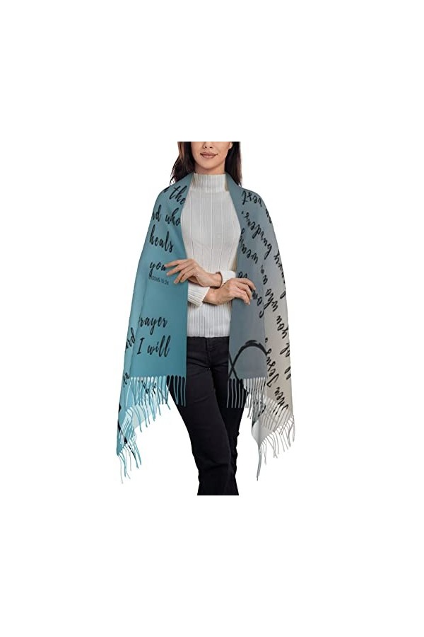 Châle de prière écharpe pashmina châle inspirant religieux guérison chrétienne pasteur cadeau dappréciation, multicolore, La