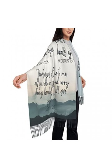 Châle de prière - Écharpe pashmina - Vue de montagne - Écritures de guérison - Prière - Verset de la Bible - Cadeaux dappréc
