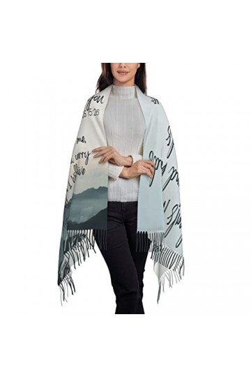 Châle de prière - Écharpe pashmina - Vue de montagne - Écritures de guérison - Prière - Verset de la Bible - Cadeaux dappréc