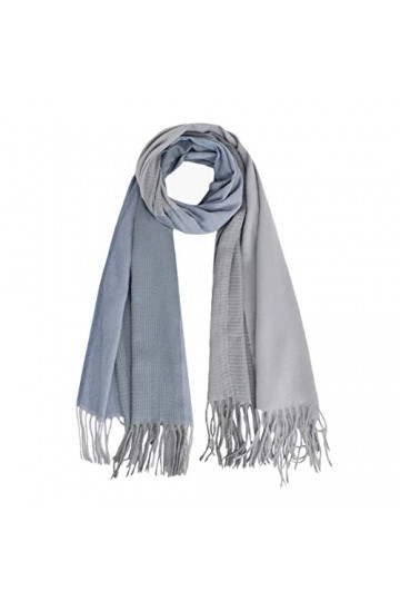 EROSTIMO Écharpe dhiver pashmina pour femme - Double face - Avec pompons - Douce - Réversible - Unisexe - Avec sac cadeau, C