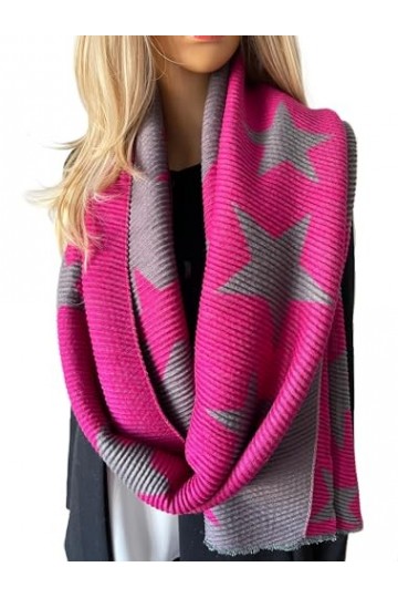 The Accessory Co. Écharpe en forme détoile – Écharpe réversible pour femme, châle pashmina, écharpes dhiver pour femme, gra