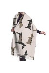 Châlechien Silhouette Yeux Noir Gris Animal Rayé Couverture Châle Laine pour Femmes Cachemire Pashmina Concepteur Mexicain Mo